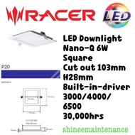 [3pc bundle!] Racer LED Recessed Downlight 6W Square 103mm 3000K/4000K/6500K