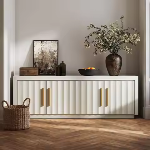 TV Stand with Storage, 68 Inch Entertainment Center Modern TV Console with Adjustable Shelves and Ro