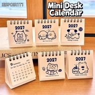 IESPOIR1T1 2026 Desk Calendar, Portable Mini Coil Calendar,  Cartoon Schedule Planner Office School 
