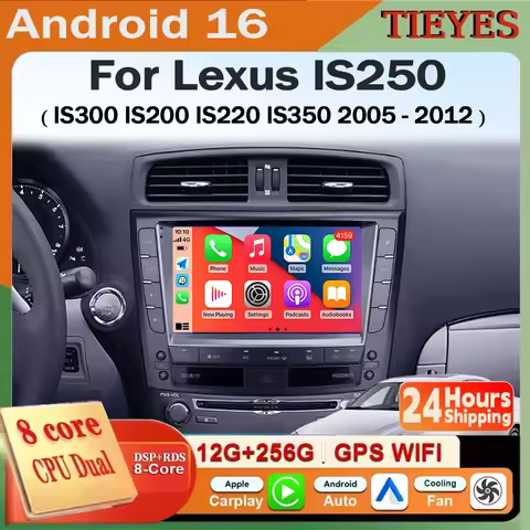 For Lexus IS250 IS300 IS200 IS220 IS350 2005 - 2012 Android 16 Carplay Auto Screen Car Radio Multime