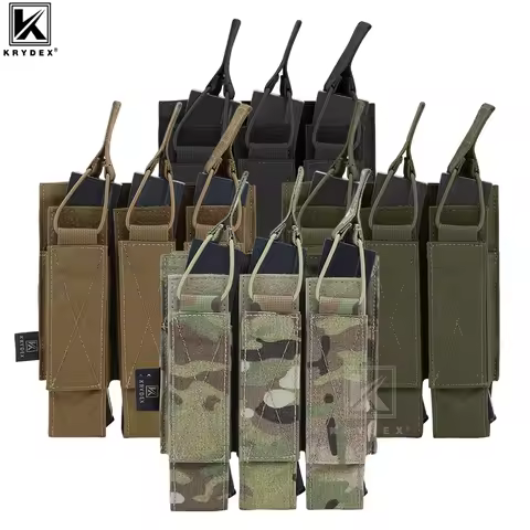KRYDEX MP5 MP7 KRISS Triple Magazine Pouch Tactical Modular MOLLE Triple Open Top SMG Mag Pouch Carr