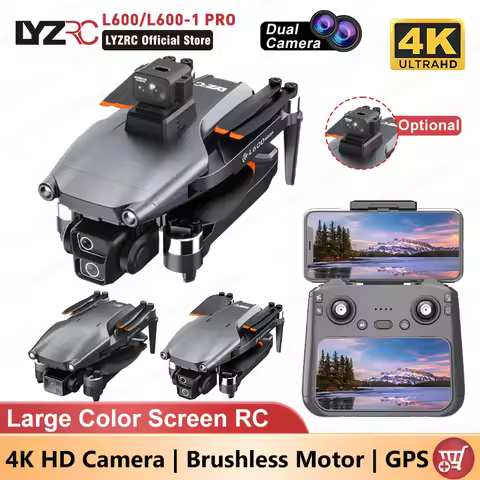 LYZRC L600-1 PRO Brushless Motor LCD Color Screen RC 4K Camera Drone GPS Positioning 360° Laser Obst