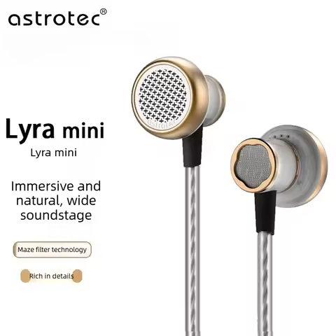 Astrotec Lyra mini Flat Head Earbuds Dynamic Hifi Earphone wired Gaming music IEM