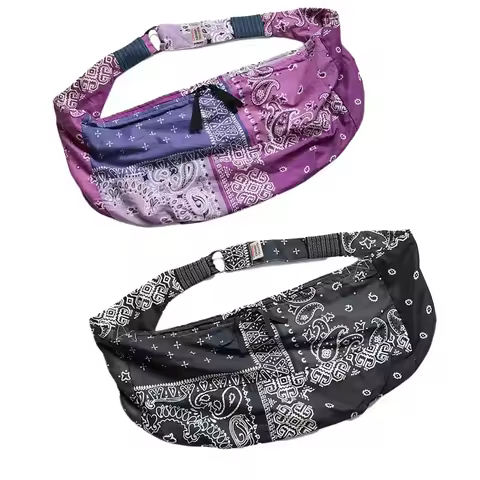 High Street 22SS KAPITAL Cashew Flower Splicing Waist Bag for Men and Women Belt Bag Fanny Pack Wais
