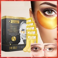 Jaysuing 24K Gold Eye Mask Moisturizing Firming Eyes Reduce Wrinkle Fade Fine Lines Dark Circles Eye