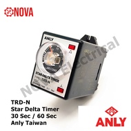 Star Delta Timer ANLY Taiwan 30sec/60sec 220VAC 440VAC with socket