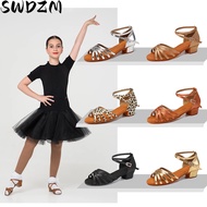 Latin Dance Shoes Adult Women's Low Heeled Latin Dance Shoes Satin Soft Soled Dance Shoes