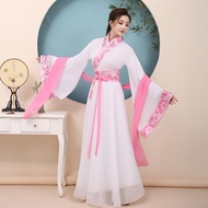 Ancient Costume Hanfu Costume Fairy Elegant Wide-Sleeved Stage Costume Guzheng Dance Costume Ancient Improved Hanfu Female Skirt Hanfu