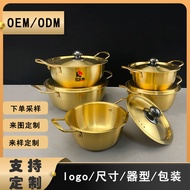 AT-🎇Stainless Steel Korean Style Instant Noodle Pot Ramen Pot River Snail Rice Noodle Pot Induction Cooker Soup Pot Army