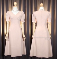 [พร้อมส่ง] [LUXURY707] มิดิเดรสเกาหลี  ทรงสุภาพ (VO8105)