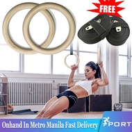 ยิมนาสติกแหวนโ Wood Gymnastic Rings Olympic Rings 1pair Premium Heavy Duty Cross Training Wood Gymna