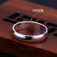 0826999 Sterling silver ring couple ring simple glossy fi999 sterling silver Ring Men Women Couple R