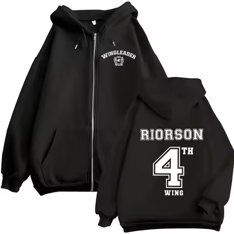 Wing Leader Xaden Riorson Zip Up Hoodie Basgiath War College Fourth Wing Fans Coats Sweatshirt Men W