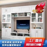 ST/💓Customized TV Backdrop Wall Cabinet Simple Modern Living Room European Style TV Stand TV Background Wall TV Cabinet