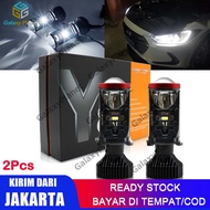 (Dikirim Dari Jakarta) 2Pcs Lampu LED Mobil Motor H4 Mini Projector Projie Y6  Y7D Y8 Y11 H4  6000K 