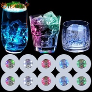 Party Decor Atmosphere Light - Liquor Bottle Drinking Glass Cup Mat - Battery Powered Bar Drinks Cup Pad - Cup sticker pad - LED Luminous Coasters Sticker