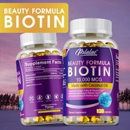 Pslalae Biotin Vitamin Capsules na may Collagen at Keratin 10,000 mcg para sa malusog na buhok, mga 