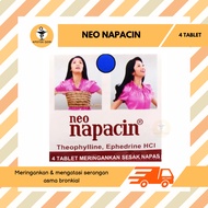 NEO NAPACIN STRIP 4 TABLETS/RELIEVES NAPAS SHORTNESS/RELIEVES ASTHMA