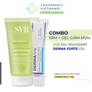 COMBO SVR + DERMA FORTE Facial Cleanser Specialized Combination for Oily and Acne Skin [55ml+15g]