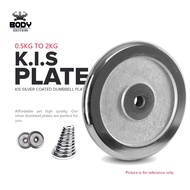 BodyMotion 0.5kg - 2.0kg KIS Barbell and Dumbbell Silver Plated Plates Weights
