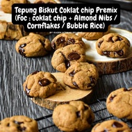 (TEPUNG BISKUT COKLAT CHIP) Tepung Biskut Coklat Chip Premix Bubble Rice Almond Raya2024 Cornflakes 