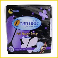 ◠ ❂ ♭ CHARMEE FEMININE PADS All Night Long Cottony with Wings 10 pads per pack