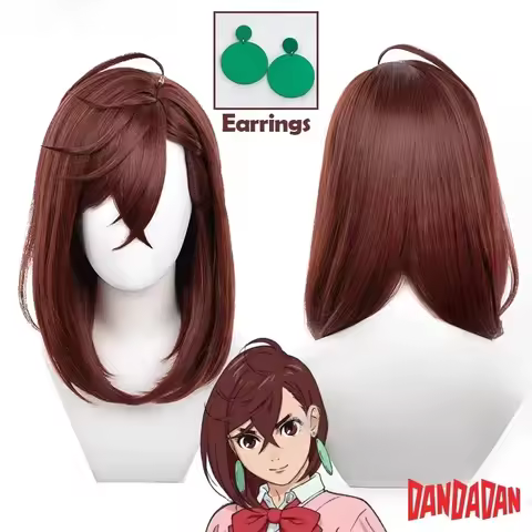 Anime Momo Ayase Cosplay Wig Dandadan Brown Short Hair Heat-resistant Fiber Hair Halloween Party Gir