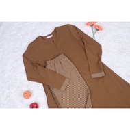 Kurung Muslimah Baju Plain Kain Corak Cutting A Como Crepe Ironless Zip Nursing Wudhu Friendly Pocke