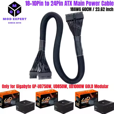 18+10Pin to 24Pin ATX Main Power Cable for Gigabyte GP-UD750GM, GP-UD850GM, GP-UD1000GM Modular Powe