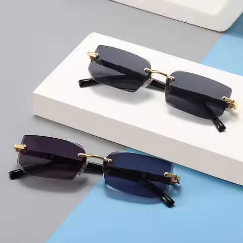 New Rimless Fashion Sunglasses Personality Jelly Shades Men And Womean Sunglasses