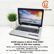 ACER ASPIRE 5 A514-51G-55E7 INTEL CORE I5-8265U 12GB RAM 500GB M.2 SSD MX130 USED LAPTOP REFURBISHED