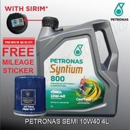 🇲🇾NEW SIRIM COMBO SET PETRONAS 10W40 SEMI 4L + PROTON OIL FILTER ENGINE OIL SYNTIUM 800 10W-40 10W 4