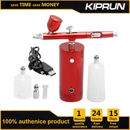【Ready stock】KIPRUN Auto Airbrush Kit Rechargeable Handheld Dual-Action Mini Air Compressor Airbrush Set with 0.4mm Nozzles, Portable Cordless Airbrush with Low Noise for Makeup, Tattoo, Nail Art