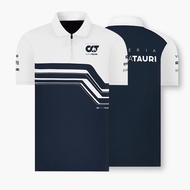 F1 racing suit+AlphaTauri F1 racing suit+summer unisex short sleeved lapel shirt