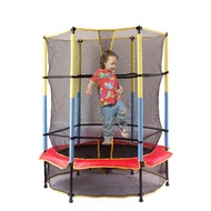 55 Kids Youth Fun Jumping Round Trampoline Ropes Exercise Tools With Safety Pad Enclosure Combo Gard