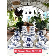 Luxury blue Phuc pattern porcelain dining table set FPX1590