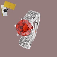 Including GRA Certificate PT950 Platinum Women's Ring with 3 Carat Red Diamond