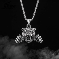 Metal Punk Ferocious Tiger Head Amulet Pendant Necklace Make Threatening Gestures Pendants Personali