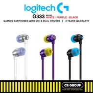 Logitech G333 Wired in Ear Gaming Earphones - Black/White/Purple (2Yrs Warranty)