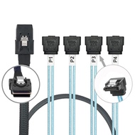 WLGQ Array Disk Cable Mini SAS 36Pin (SFF-8087) to 4 SATA 7Pin Cable, Mini SAS Host/Controller to 4 