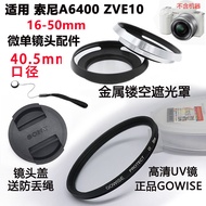Suitable for Sony ZVE10 A6400 A5100 Mirrorless Camera 16-50mm Lens Hood+UV Lens Lens Cap