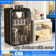 Mug Storage Organizer Display Cabinet Dust-proof Cup Cabinet Stackable Storage Adjustable Shelves