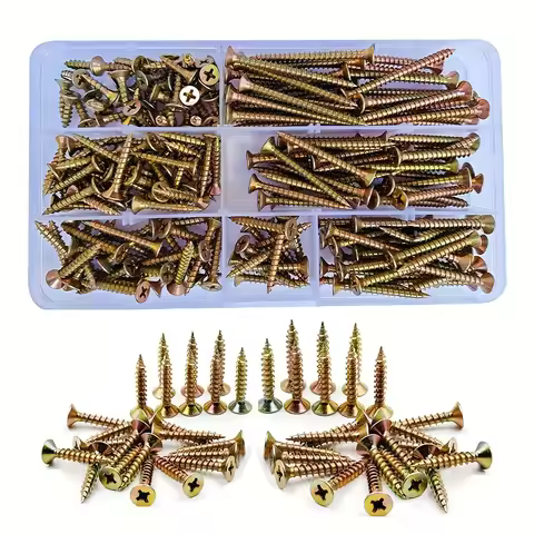 M4 Flat Head Self-Tapping Screw Combination Kit, Cross Screw Self-Tapping Wood Screw, Metal Self-Tap