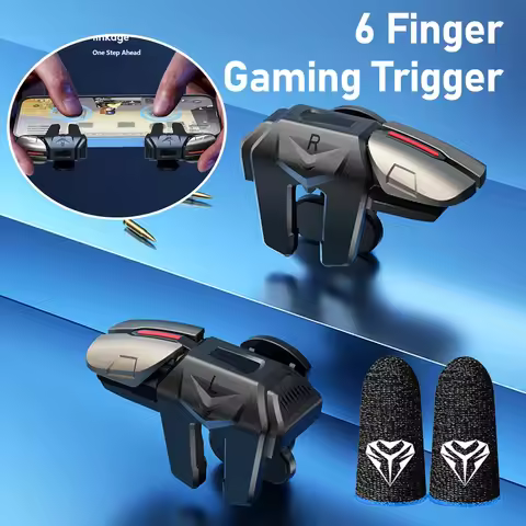 G21 Mobile Phone Game Trigger Gamepad Joystick 6-Finger Aim Shooting L1 R1 Key Button Game Fingertip