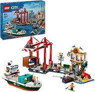 LEGO City Seaside Harbour with Cargo Ship Toy 60422, Building Set for Boys and Girls Aged 8 and Over