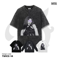 SANZ TWICE t-shirt | Stonewashed washed sandwash t-shirt | Black white longsleeve | TWICE-14