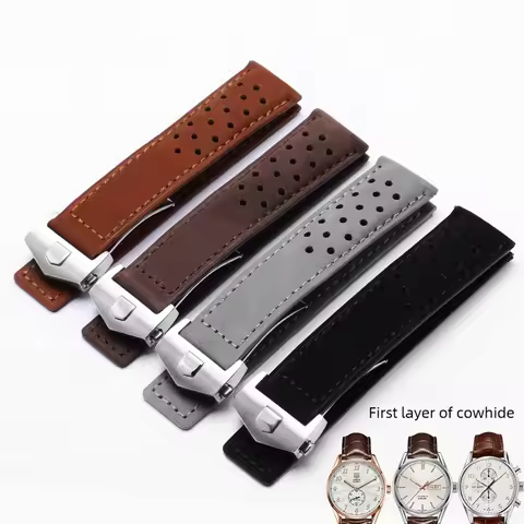 Leather Strap Suitable for TAG Heuer Heritage 6 Carrera Watch Strap TAG Heuer Leather Wristband 20 2