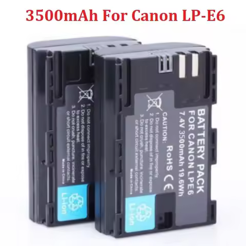 3500mAh LP-E6 LPE6 E6N Camera Battery for Canon Cameras for EOS 5D Mark II 2 III 3 6D 7D 60D 60Da 70