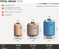 PENGUIN TD 160 ( 1550 Liter ) TOREN TANGKI AIR_Sand Stone