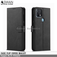 Asman Case Oppo A15 Leather Wallet Flip Cover Premium Edition